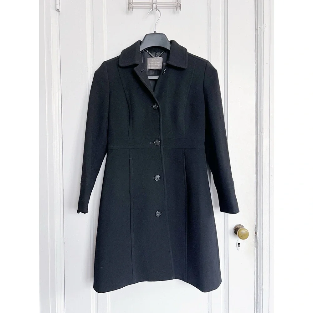 J Crew • Classic Lady Day Coat in Italian double-cloth wool Thinsulate® black